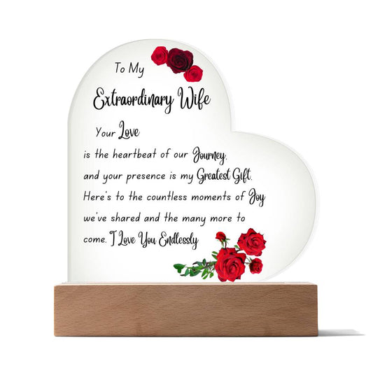 Captured Love: Acrylic Heart Keepsake for your Wife